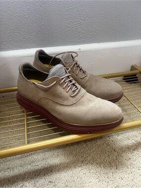 Cole Haan Taupe Suede Oxfords